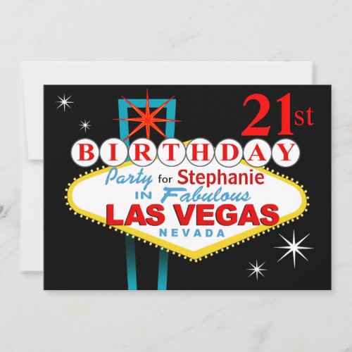 Las Vegas 21st Birthday Party Invitation