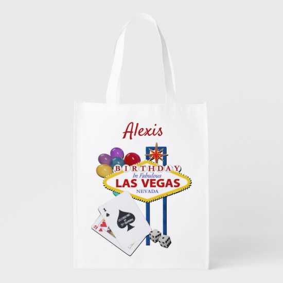 Las Vegas 21st Birthday reusable grocery bag