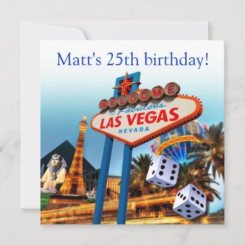 Las Vegas 25th Birthday Party Invitation