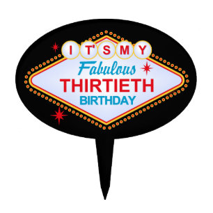 Las Vegas 30th Birthday Cake Topper