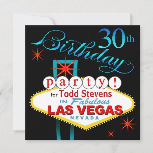 Las Vegas 30th Birthday Party Invitation