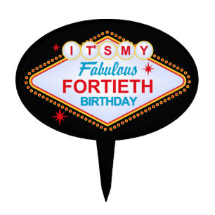 Las Vegas 40th Birthday Cake Topper