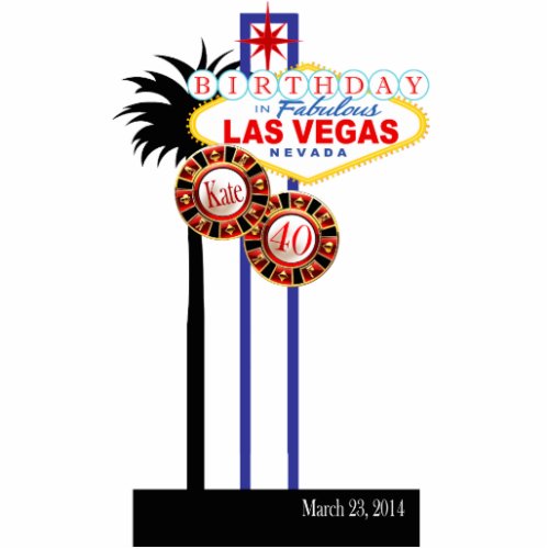 Las Vegas 40th Birthday Cake Topper Cutout