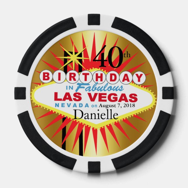 Las Vegas 40th Birthday Casino Chip (Front)