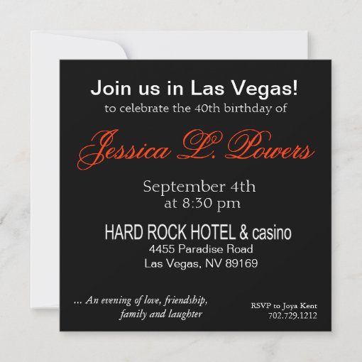 Las Vegas 40th Birthday Party Invitation | Zazzle