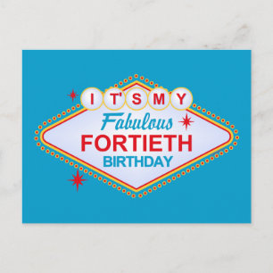 Las Vegas 40th Birthday Postcard