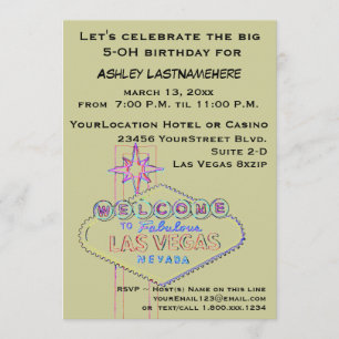 Las Vegas 50th Birthday Party Invitation