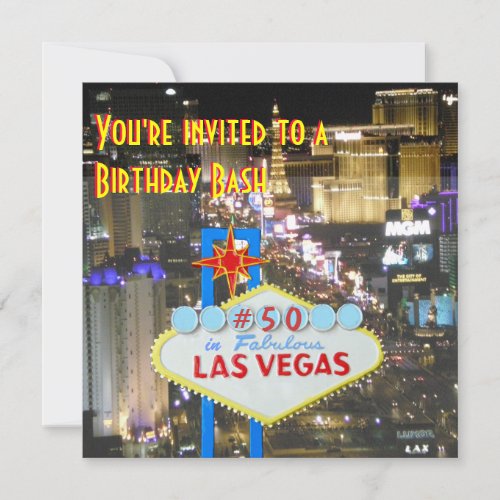 Las Vegas 50th Birthday Party Invite