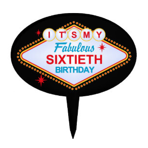 Las Vegas 60th Birthday Cake Topper