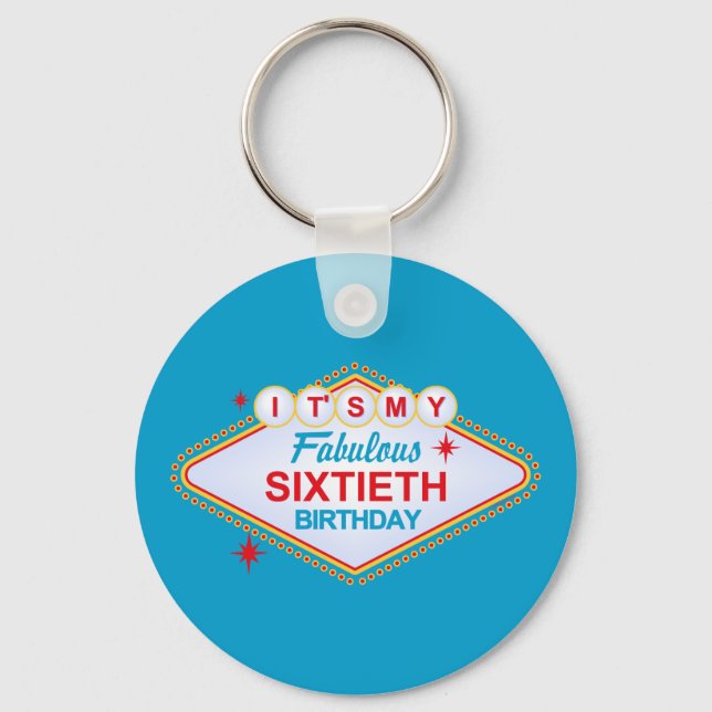 Las Vegas 60th Birthday Keychain (Front)