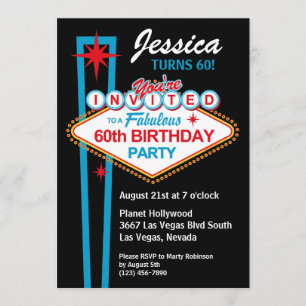 Las Vegas 60th Birthday Party Invitation