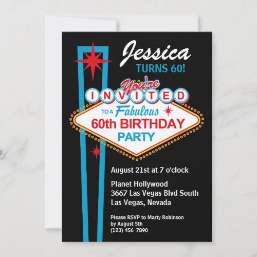 Las Vegas 60th Birthday Party Invitation