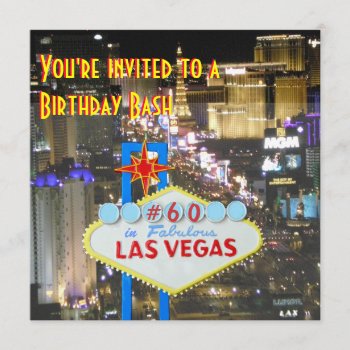 Las Vegas 60th Birthday Party Invitation by Rebecca_Reeder at Zazzle