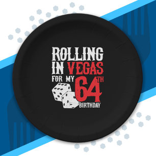 Las Vegas 64th Birthday Party - Rolling in Vegas Paper Plates