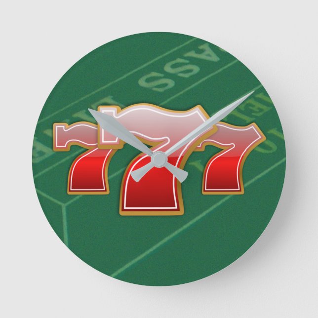 Las Vegas 777 Slot Machine Jackpot Round Clock (Front)