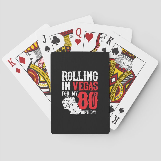 Las Vegas 80th Birthday Party - Rolling in Vegas Poker Cards (Back)