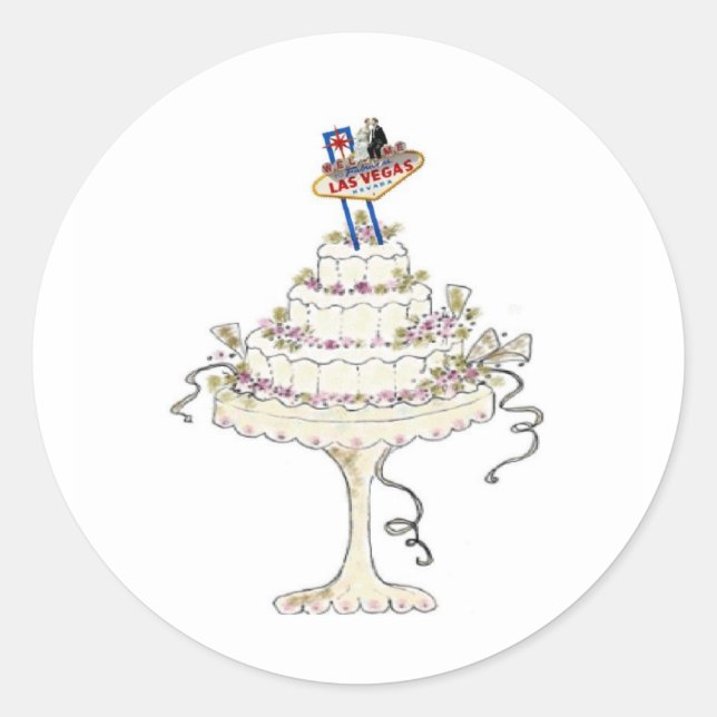 Las Vegas ADD YOUR OWN TEXT Wedding Sticker (Front)