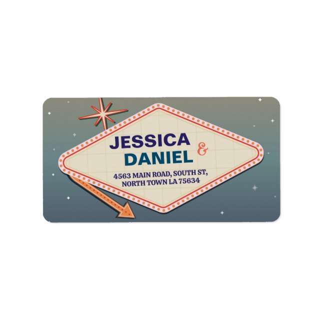 Las Vegas Address Labels Wedding Casino (Front)