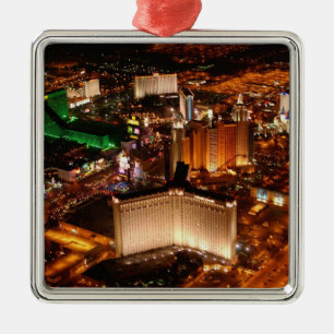 Las Vegas aerial view from a blimp Metal Ornament