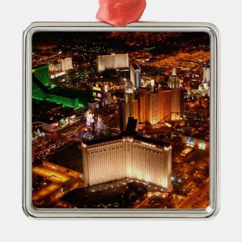 Las Vegas aerial view from a blimp Metal Ornament