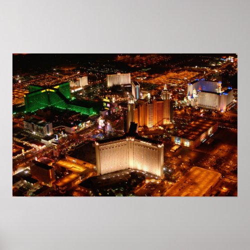 Las Vegas aerial view from a blimp Poster