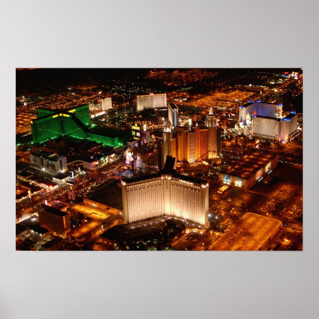 Las Vegas aerial view from a blimp Poster (Front)