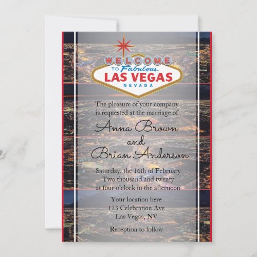 Las Vegas Aerial View Wedding Invitation