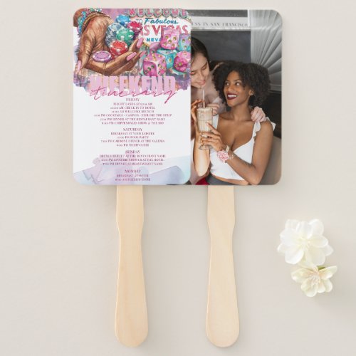 Las Vegas Afro Bachelorette Itinerary Photo Hand Fan