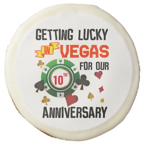 Las Vegas Anniversary Lucky Couple Matching Sugar Cookie