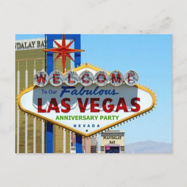 Las Vegas Anniversary Party Postcard (Front)