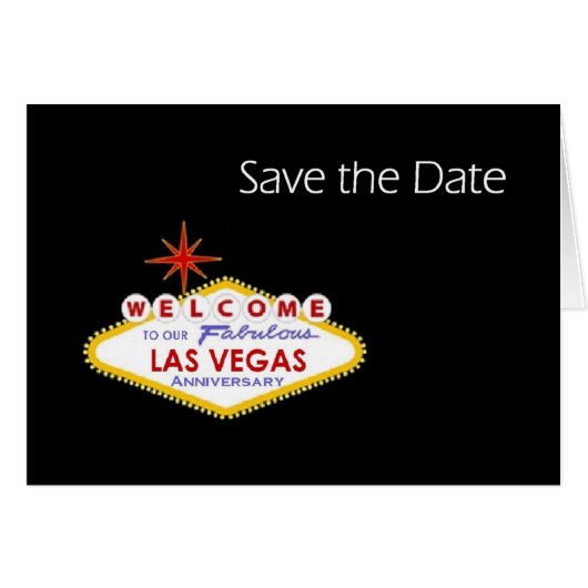 Las Vegas Anniversary Save the Date Card (Front Horizontal)