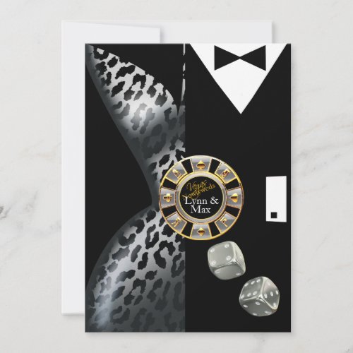 Las Vegas Art Deco Wedding Reception  silver Invitation