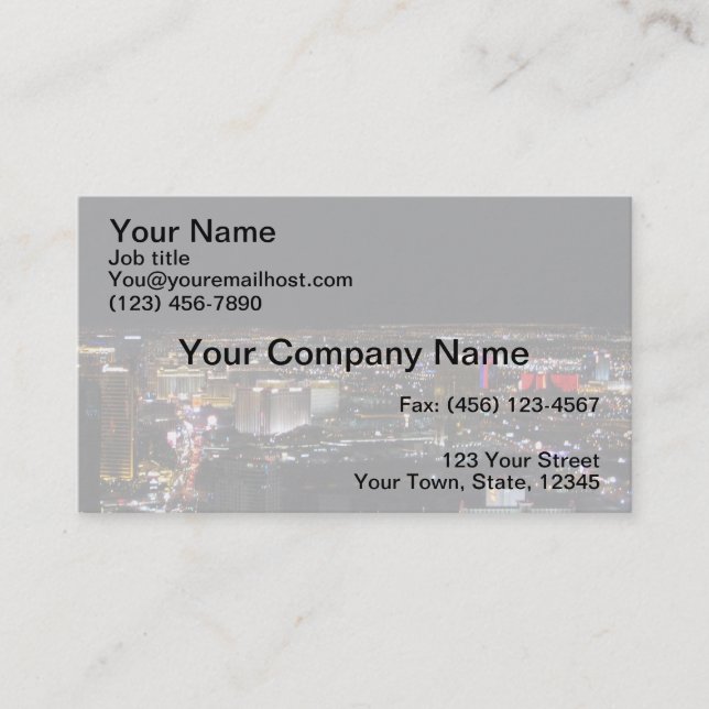 Las Vegas at Night Business Card (Front)