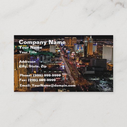 Customizable Las Vegas at Night Business Card