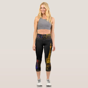 Las Vegas at night Capri Leggings