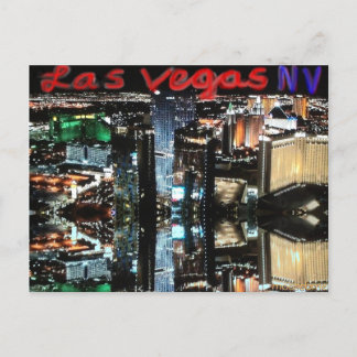 Las Vegas at Night Reflection Post Card