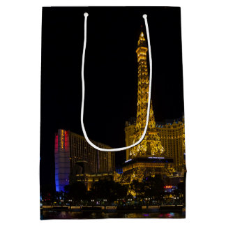 Las Vegas at night Skyline Medium Gift Bag