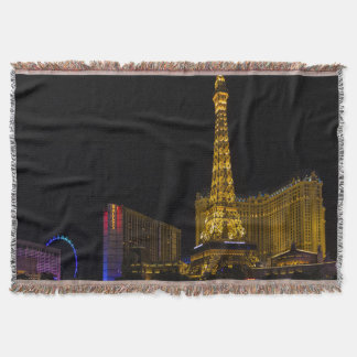 Las Vegas at night Skyline Throw Blanket
