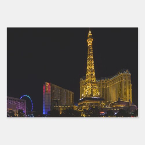 Las Vegas at night  Skyline   Wrapping Paper Sheets