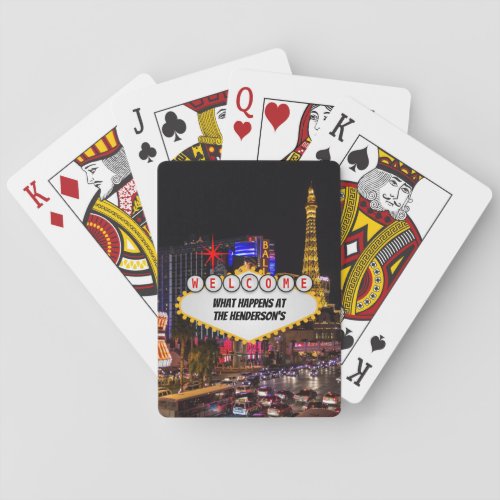 Las Vegas at Night Your Text Playing Cards