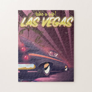 Las Vegas Auto vintage travel poster. Jigsaw Puzzle