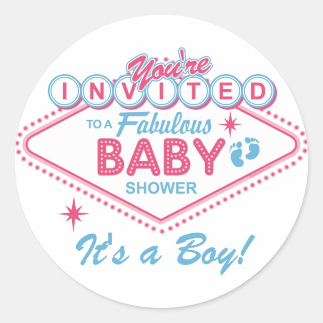 Las Vegas Baby Shower Stickers (Front)