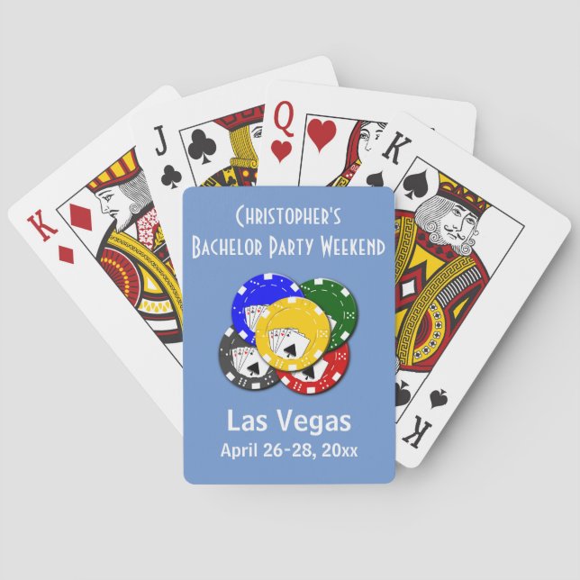 Las Vegas Bachelor Party Favor Casino Poker Poker Cards (Back)