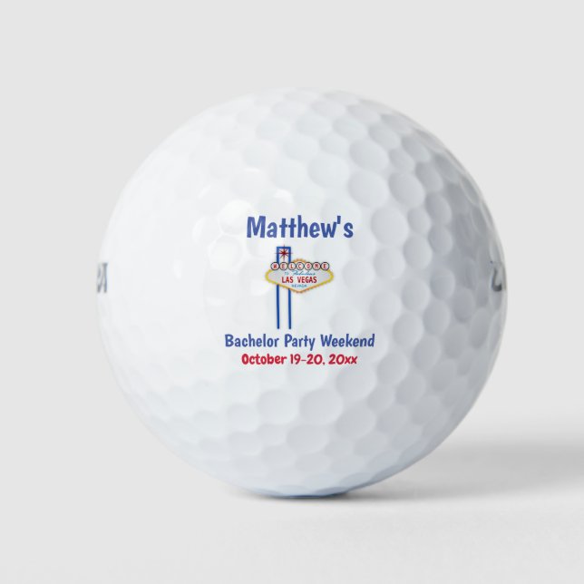 Las Vegas Bachelor Party Favor Weekend Trip Golf Balls (Front)