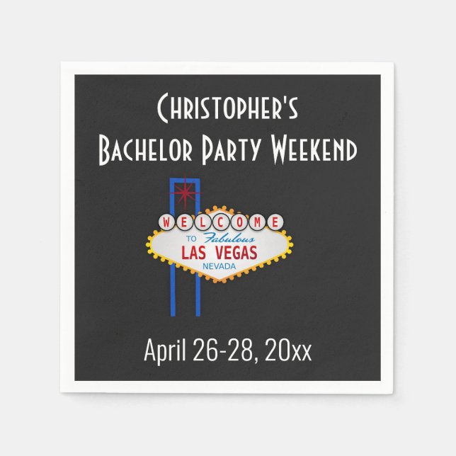 Las Vegas Bachelor Party Guys Weekend Napkins (Front)