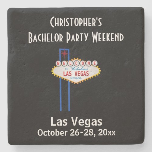 Las Vegas Bachelor Party Guys Weekend Trip Stone Coaster
