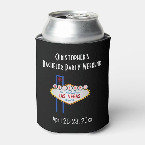 Las Vegas Bachelor Party Trip Favor Beer Can Cooler
