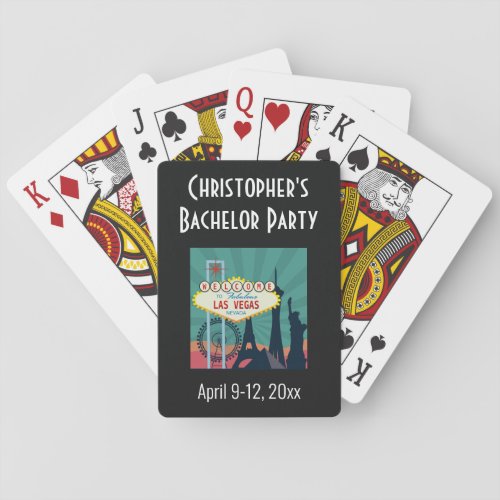 Las Vegas Bachelor Party Trip Favor Poker Cards
