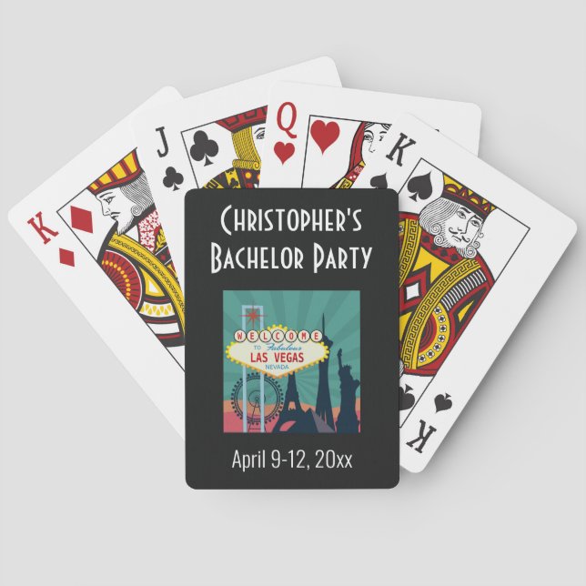 Las Vegas Bachelor Party Trip Favor Poker Cards (Back)
