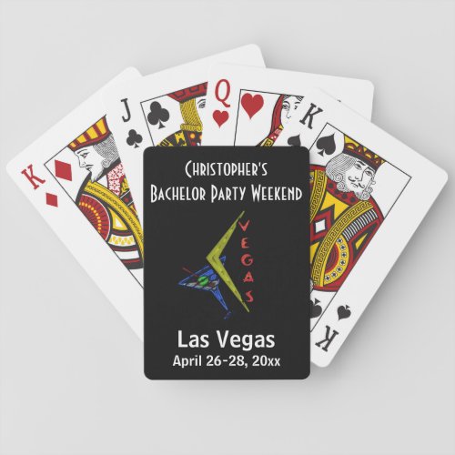Las Vegas Bachelor Party Trip Favor Poker Cards